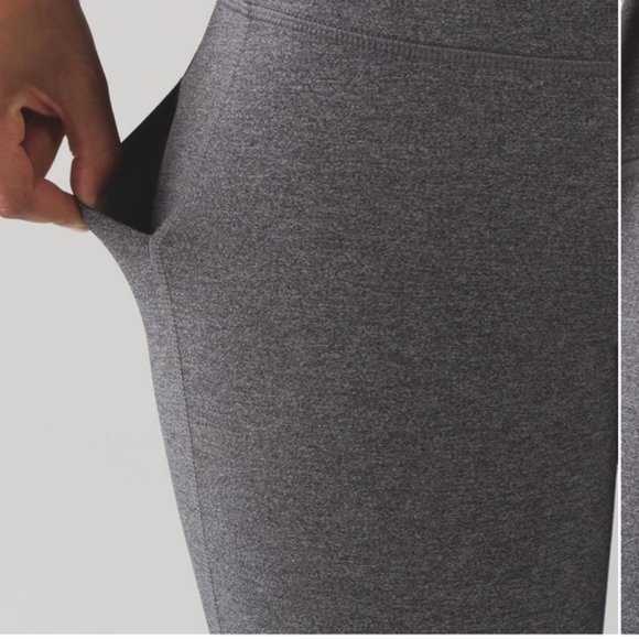 Lululemon Pace Rival heathered gray black Crop leggings Size 6 - Picture 9 of 15